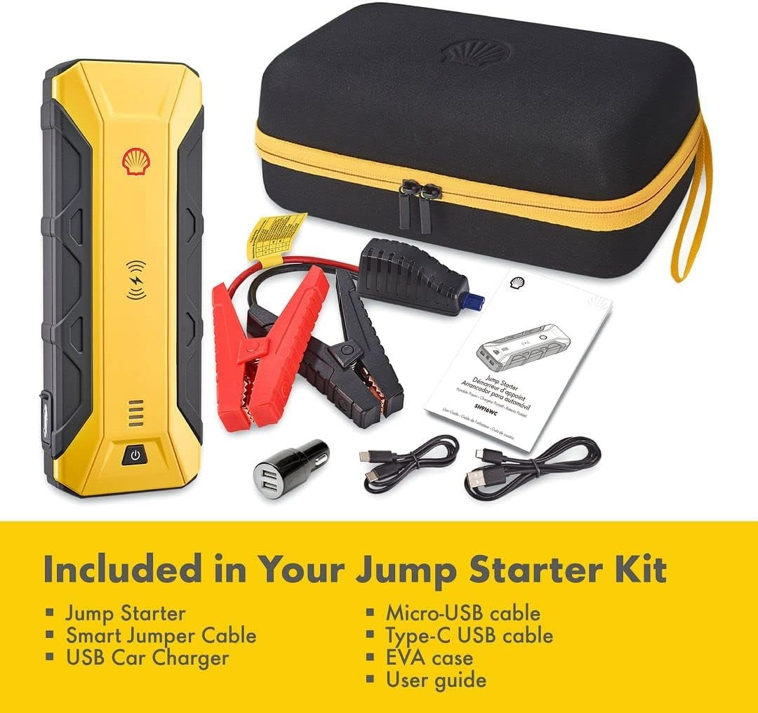 Shell SH916WC 1200A 12V Portable Lithium Jump Starter for 7-Liter Gasoline & 3-Liter Diesel Engines