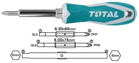 TOTAL Screwdriver Set (6 in 1) - 6Pcs