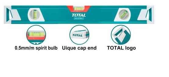 TOTAL Spirit Level-1.5mm Aluminium- 40cm