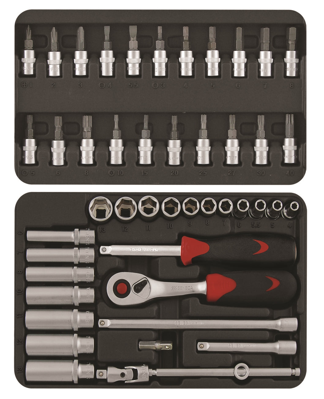 SENECA Socket Wrench Set (1/4"Dr.) - 46Pcs
