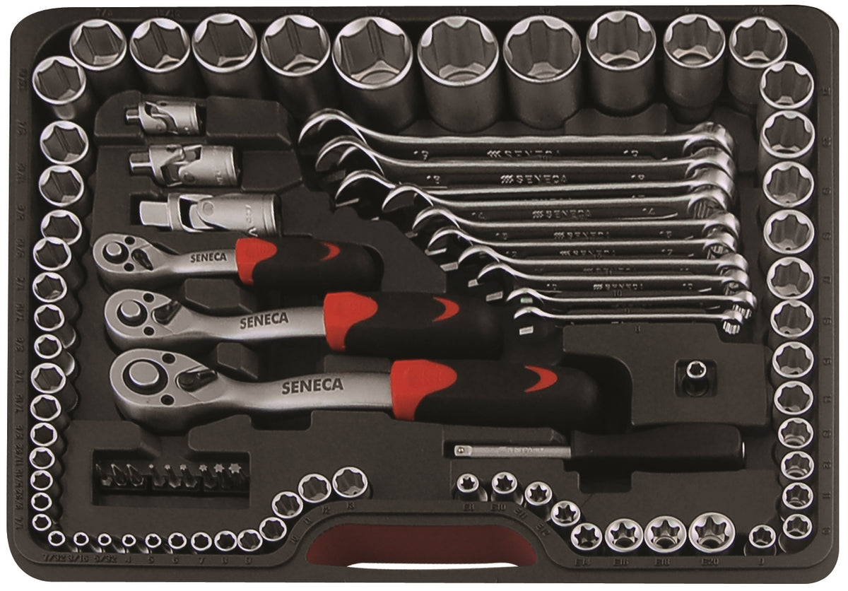 SENECA Socket Wrench Set (1/4"+3/8"+1/2"Dr.) - 123Pcs
