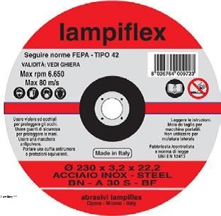 LAMPIFLEX Depressed Center Stainless Steel Cutting Disc - 230mm