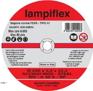 LAMPIFLEX Cutting Disc Stnls.Stl.Dprsd.Cntr.Flat - 115mm