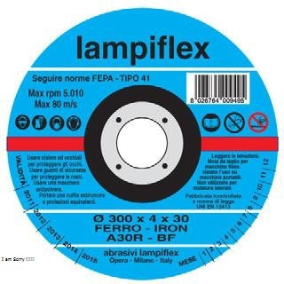 LAMPIFLEX Flat Depressed Center Iron Cutting Disc - 350mm