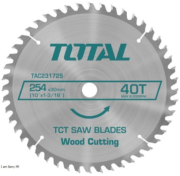 TOTAL Blade for Saw (for Wood) - 254mm (10")