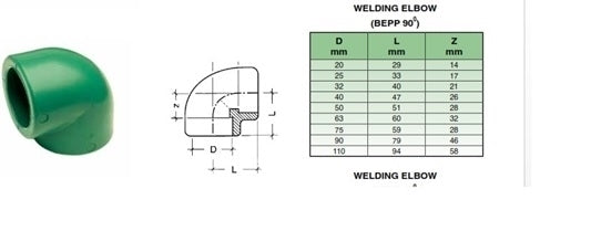20mm PPR WELDING BEND 90°