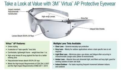 3M Safety Glass Virtua AP Mirror Lense