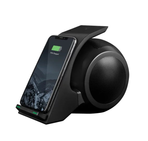 ENERGEA WIMUSIC BLUETOOTH SPEAKER WITH WIRELESS CHARGING DOCK - GUNMETAL