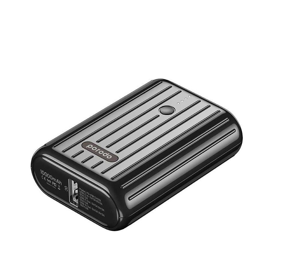 Porodo Power Bank 10000mAh QC 3.0 with PD 18W – Black