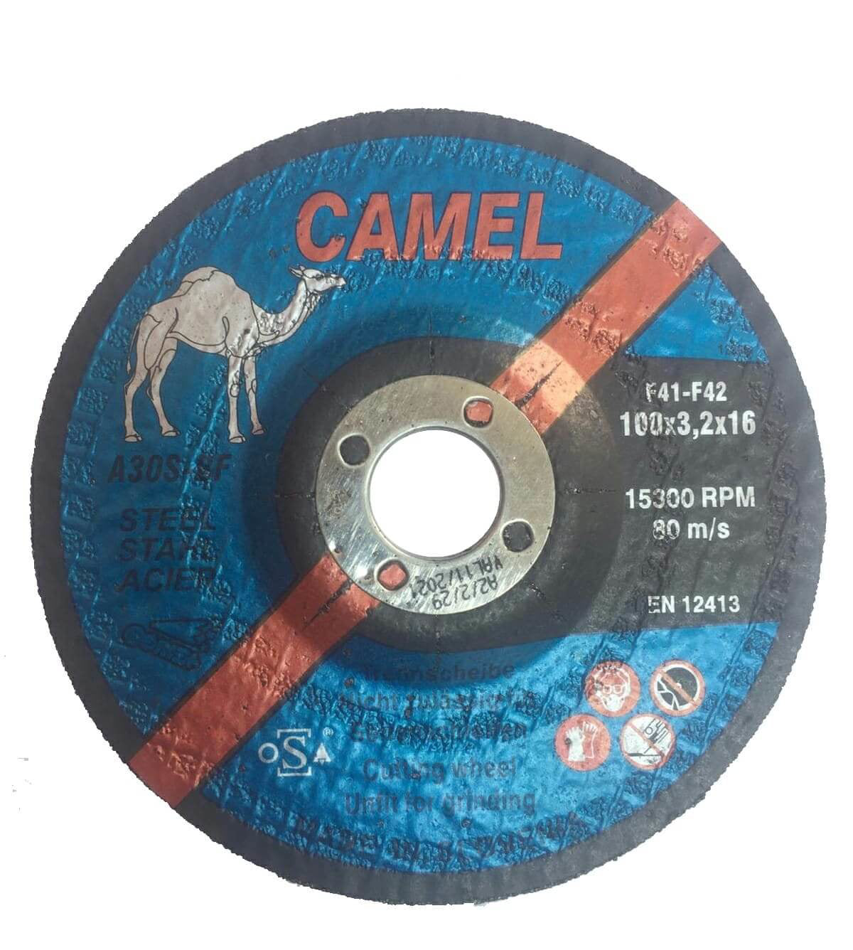 Camel Metal Cutting Disc 100x3.2x16(4") F42 15300RPM EN 12413 - Slovenia