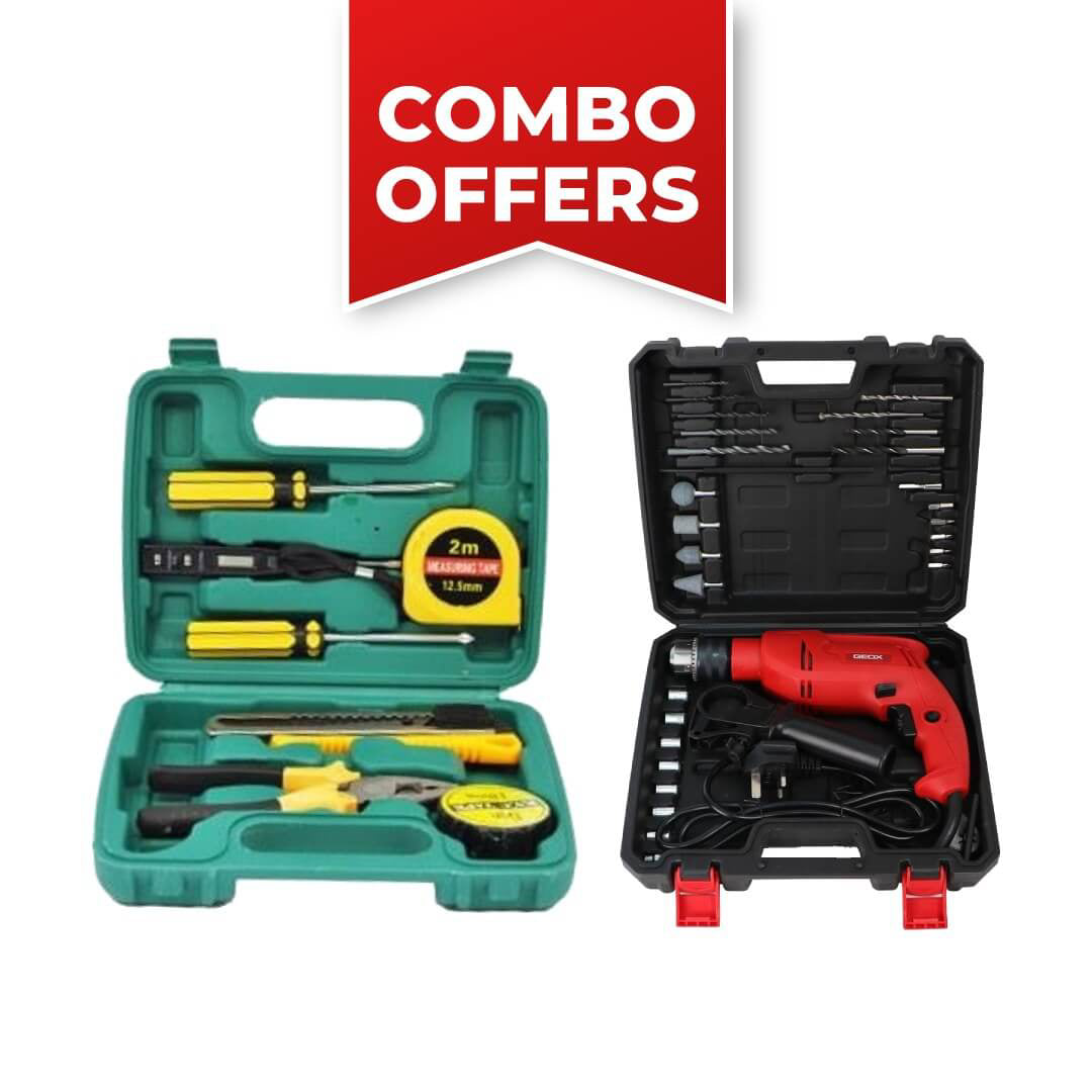 Geox GL61013 Impact Drill 13 mm 580W مع UNO Handtools مجموعة 8pcs