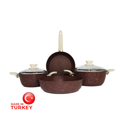 Soli Cookware Set 6Pcs Brown Color