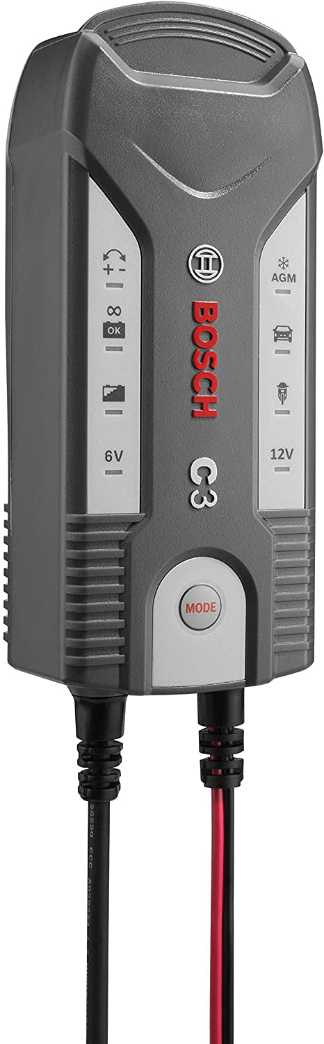 Bosch C3 Fully Automatic 4-Mode 6/12V Smart Battery Charger and Maintainer (3.8 Amps)