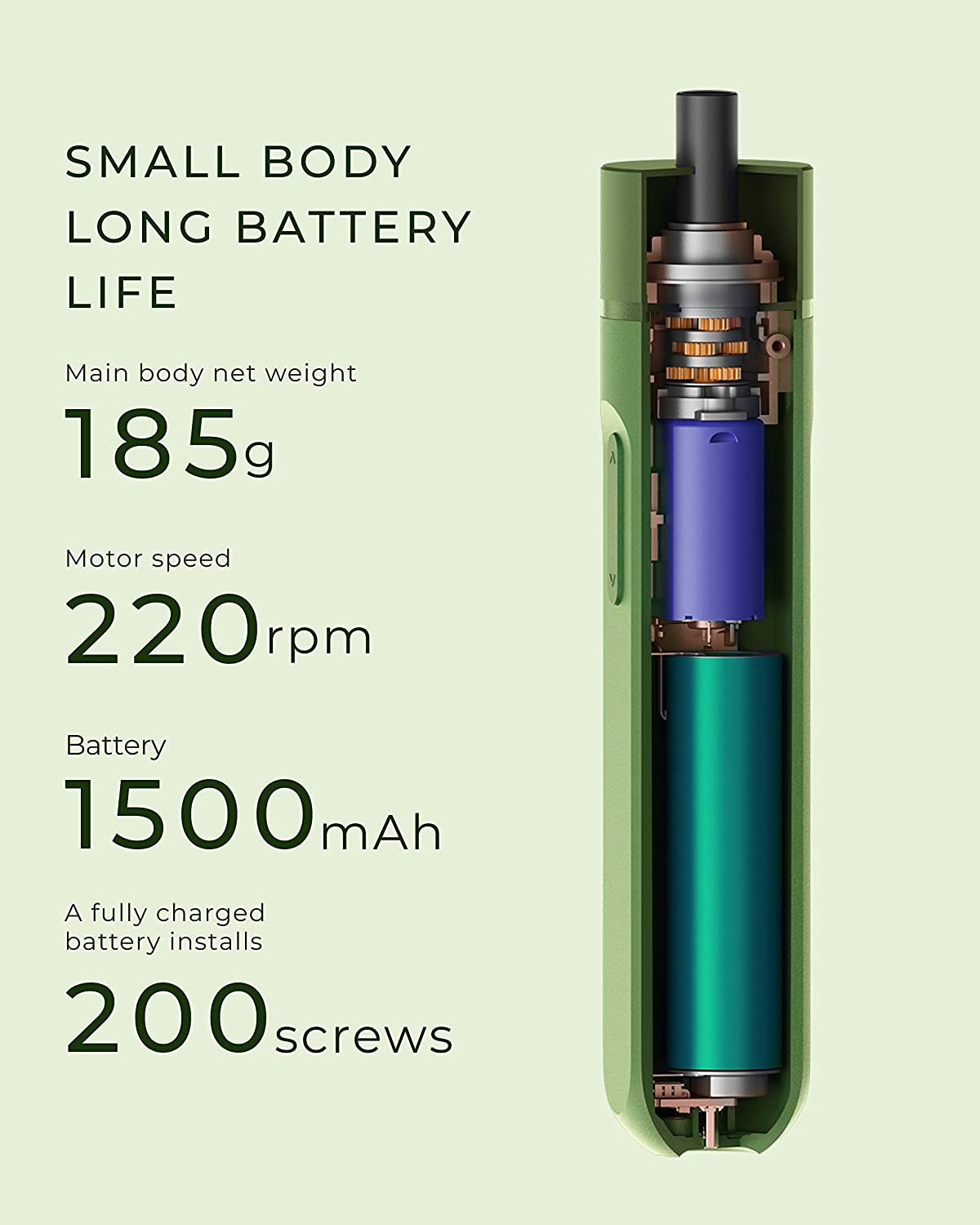 Hoto li-ion screwdriver-lite Green