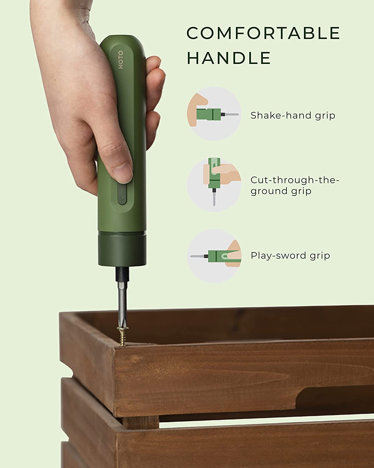 Hoto li-ion screwdriver-lite Green