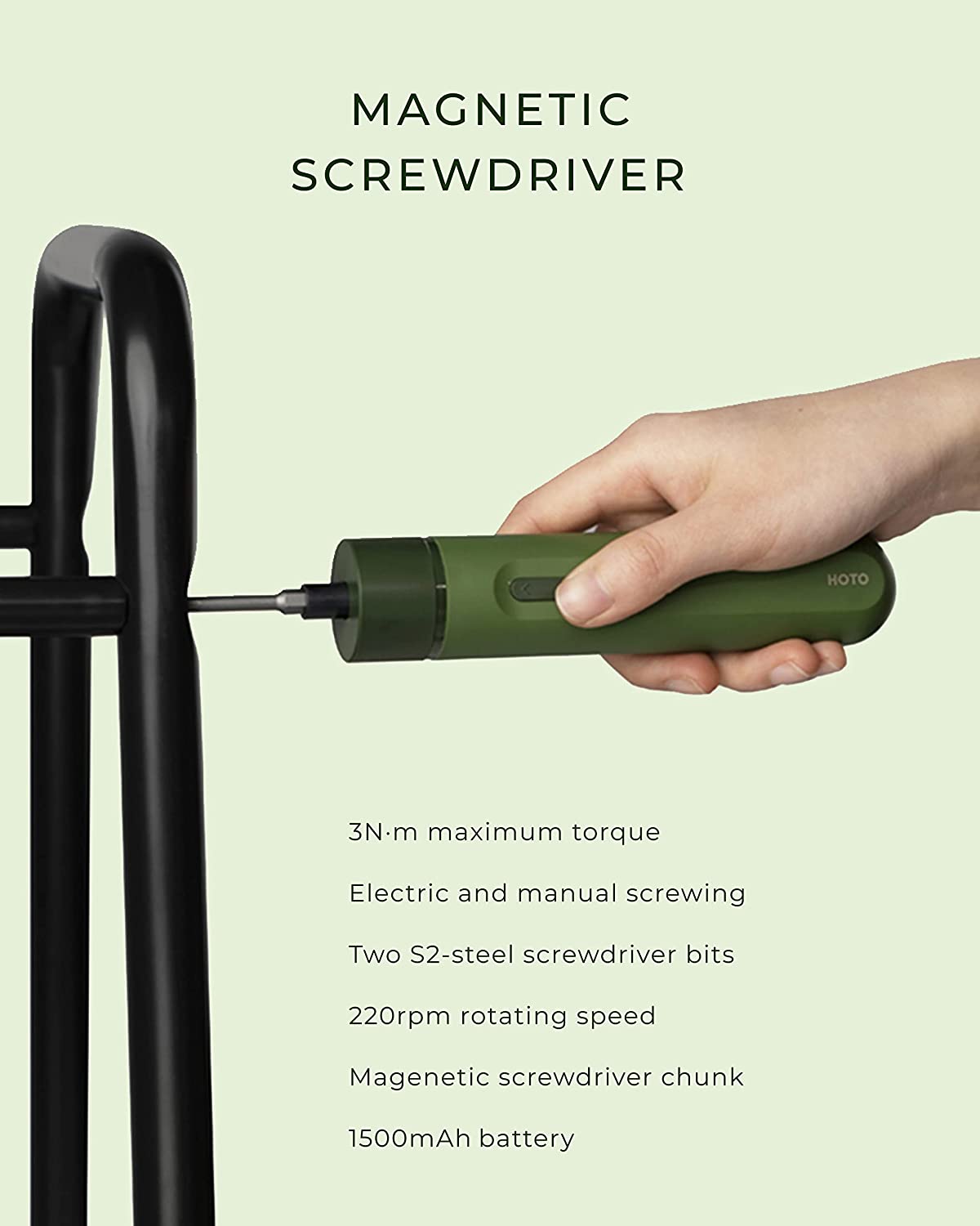 Hoto li-ion screwdriver-lite Green