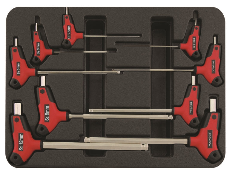 Seneca l -end set set hex ball point type w/pwr.hndl - (9pcs)