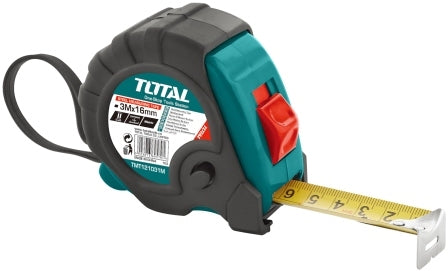 TOTAL Measuring Tape Steel w/Rbr.Cvr. - 5m×19mm