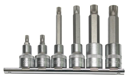 SENECA Spline On Rail Socket Bit Set (1/2"Dr.) - 6Pcs