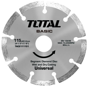 TOTAL Dry Diamond Disc - 100 × 16mm