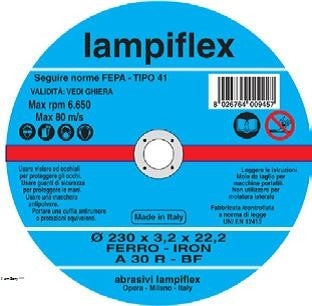 LAMPIFLEX Flat Depressed Center Iron Cutting Disc - 115mm