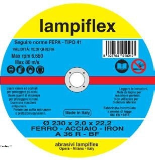LAMPIFLEX Flat Center Iron Cutting Micro-Disc - 230mm