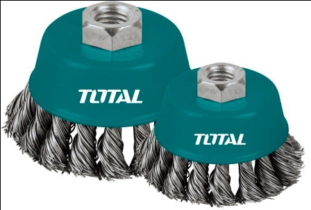 TOTAL Brush Cup Wire Twist (0.5mm) with Nut - 75mm