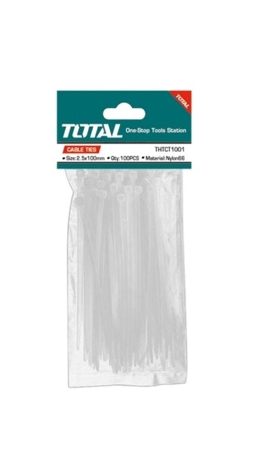 TOTAL Cable Ties Set (100Pcs) - 100 x 2.5