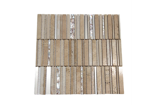 MOSAIC Marble+Shell+SS Sht300x300mm,SglPc5x98,10x98,15x98x8m