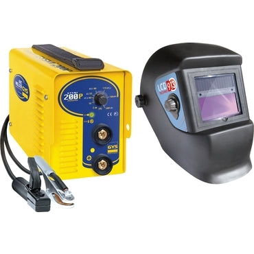 WELDING MACHINE BUNDLE GYSMI 200 P + LCD TECHNO 9/13 HELMET