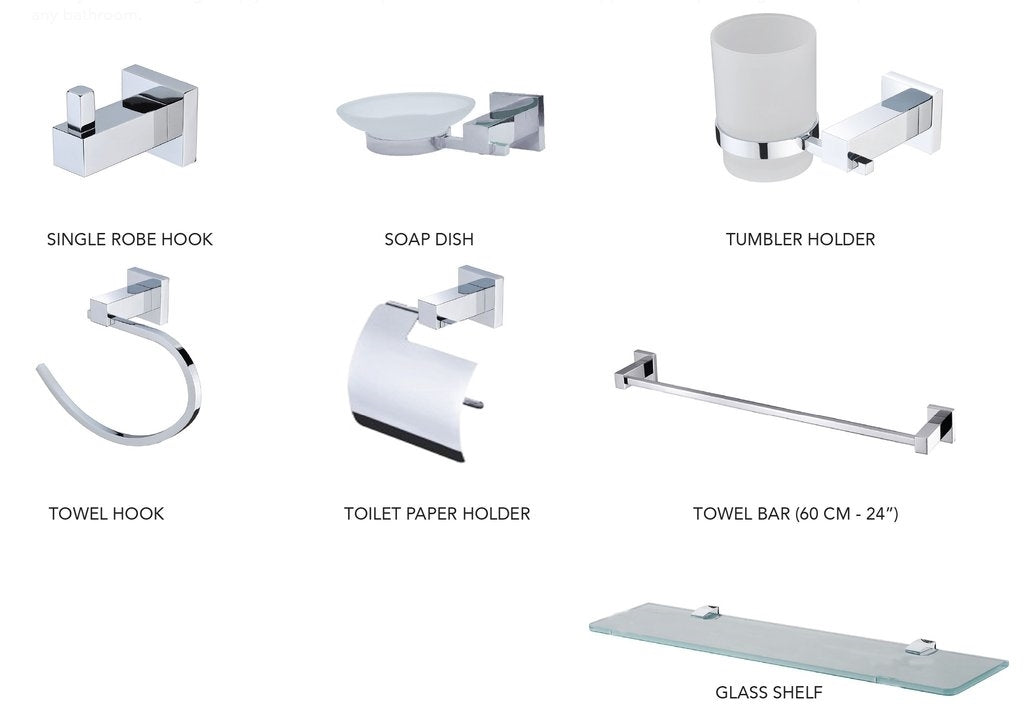 Milano Azzy Bathroom Accessories 2400 Series-7 PC Set
