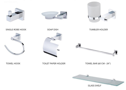 Milano Azzy Bathroom Accessories 2400 Series-7 PC Set