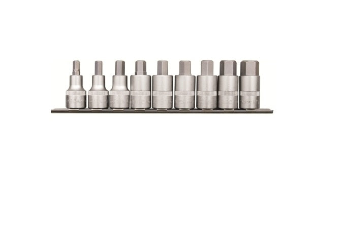 SENECA Hexagon On Rail Socket Bit Set (1/2"Dr.) - 9Pcs