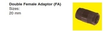 20mm uPVC DOUBLE FEMALE ADAPTOR(BK) DFA