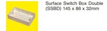 SURFACE SWITCH BOX DOUBLE uPVC (WH)