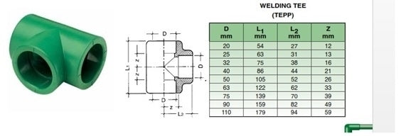 40x40mm  PPR TEE BRANCH EQUAL