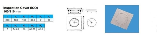غطاء التفتيش 160x110mm UPVC اللون البرتقالي