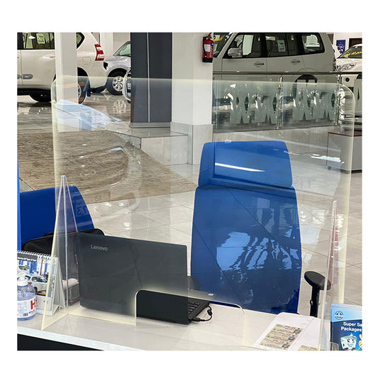 Screen Partition for Desks and Counters, Transparent Desk Shield, Protection Screen, 90x75cm