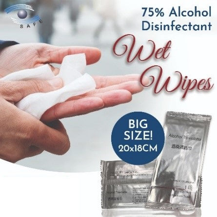 Disinfectant Alcohol Wipes, Individually Wrapped