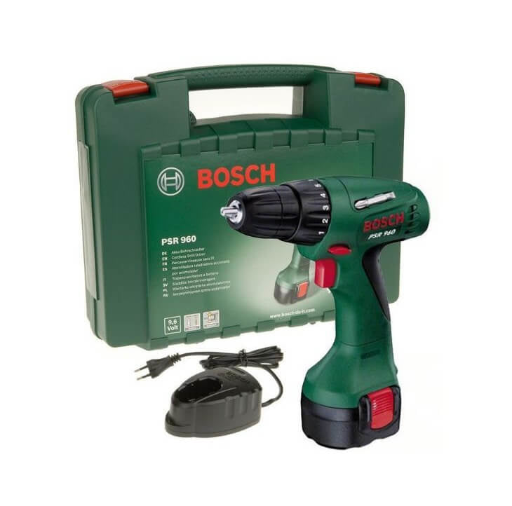 Bosch PSR 960 Cordless NiCad Drill Driver with 1 x 9.6 V Battery, 1.2 Ah