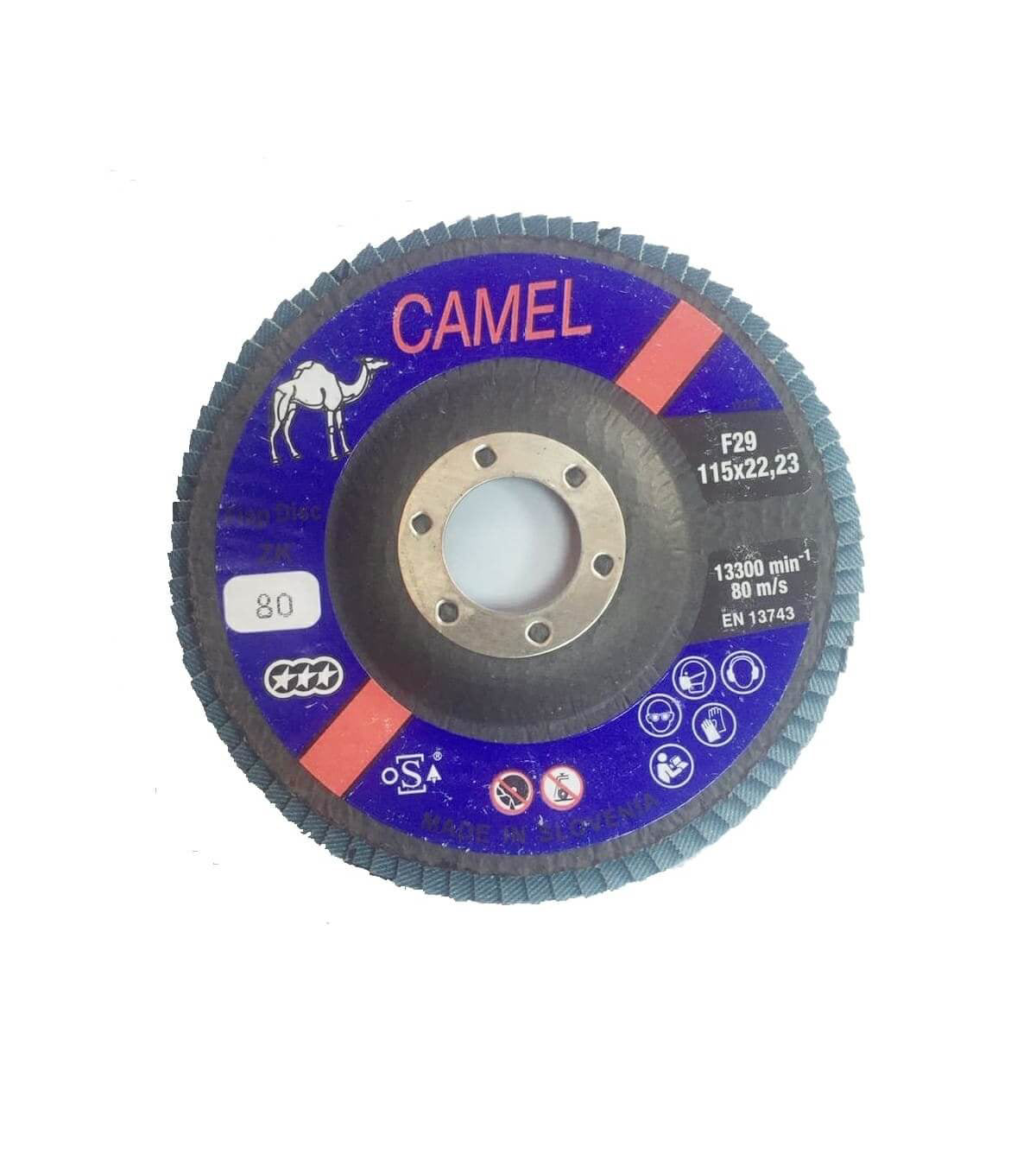 Camel Flap Disc 115x22.23(4.5") Gr.ZK 80 F29 13300RPM EN13743 - Slovenia