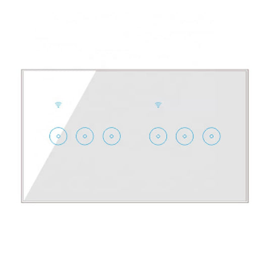 Smart WiFi Light Switch 6 Gangs Supported Google Home & Amazon Alexa-White