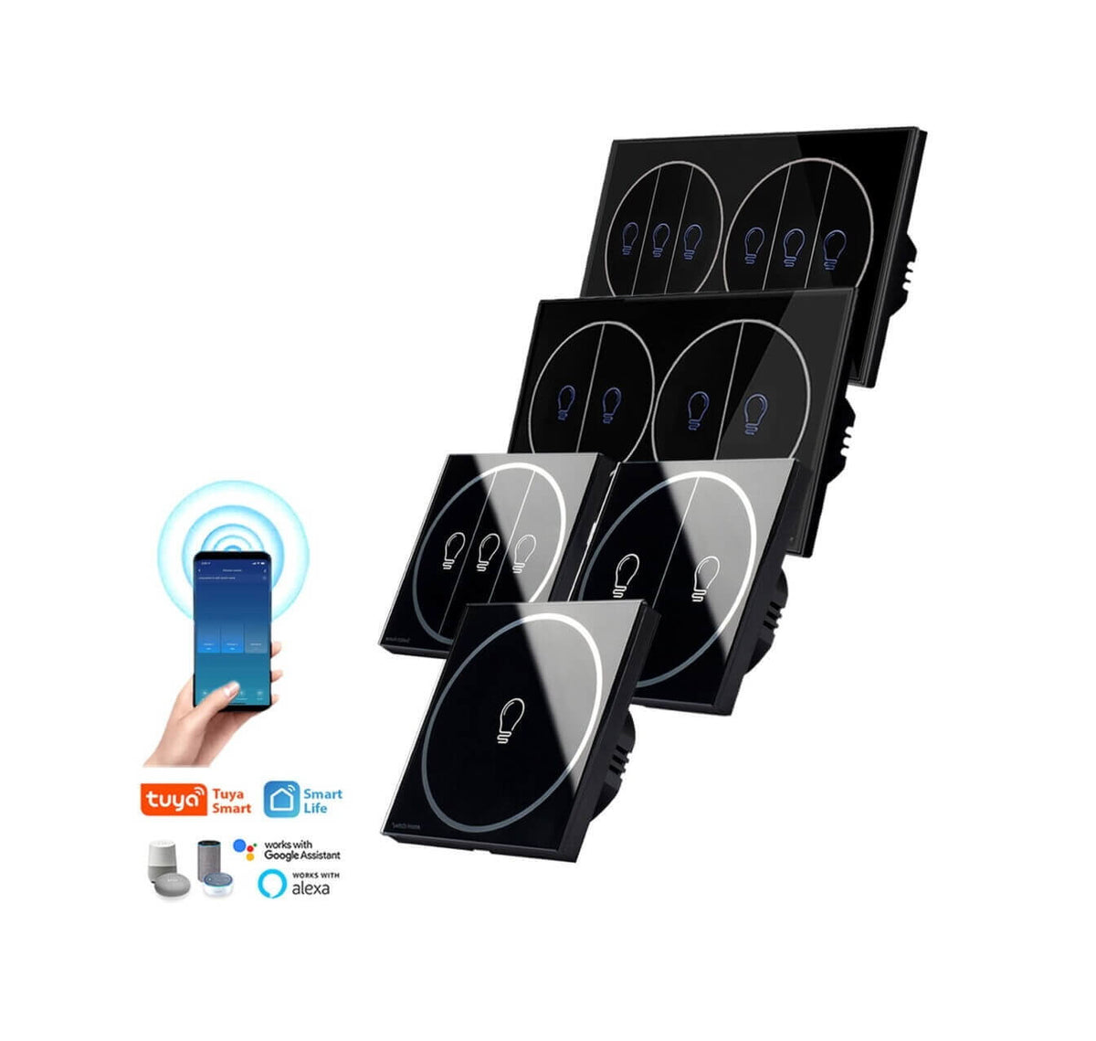 Smart WiFi Light Switch 1،2،3،4،6 عصابة