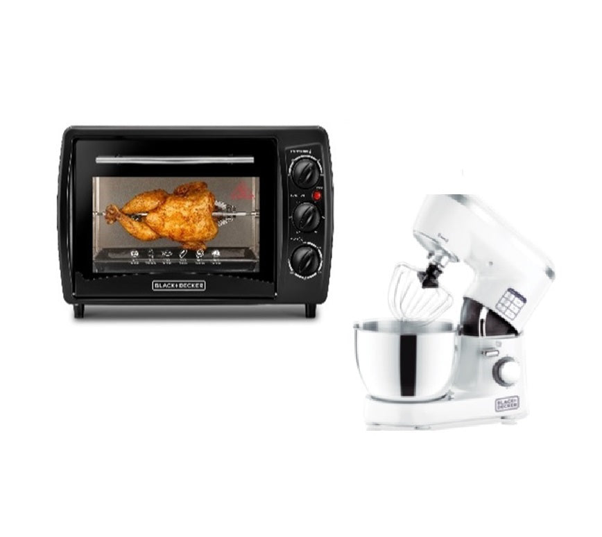 B+D Double Glass Toster Oven W R 19L واحصل على صانع العجين B+D مجانًا 1000W